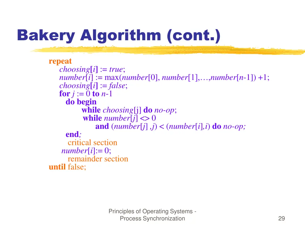 bakery algorithm cont 1