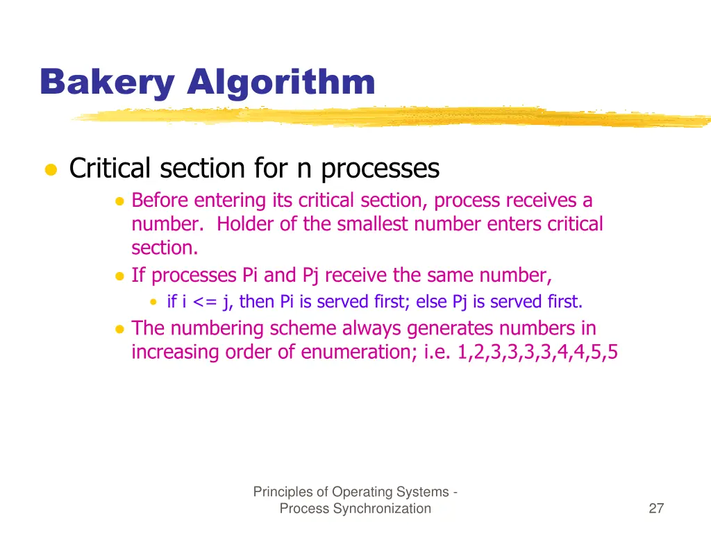 bakery algorithm