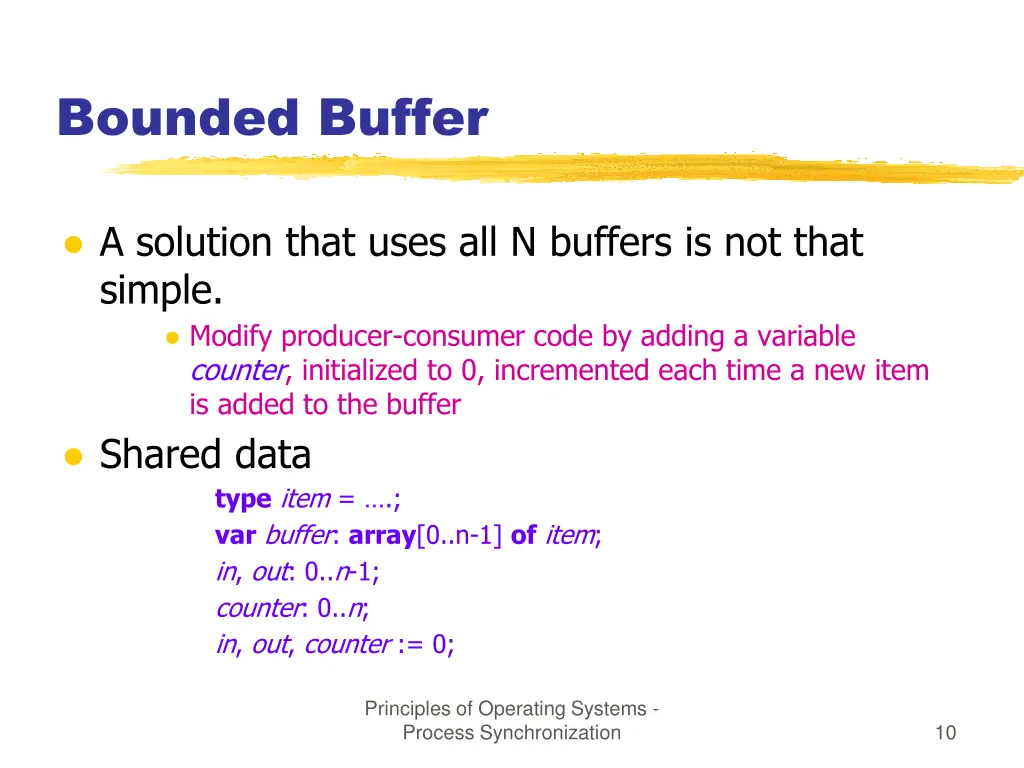 bounded buffer