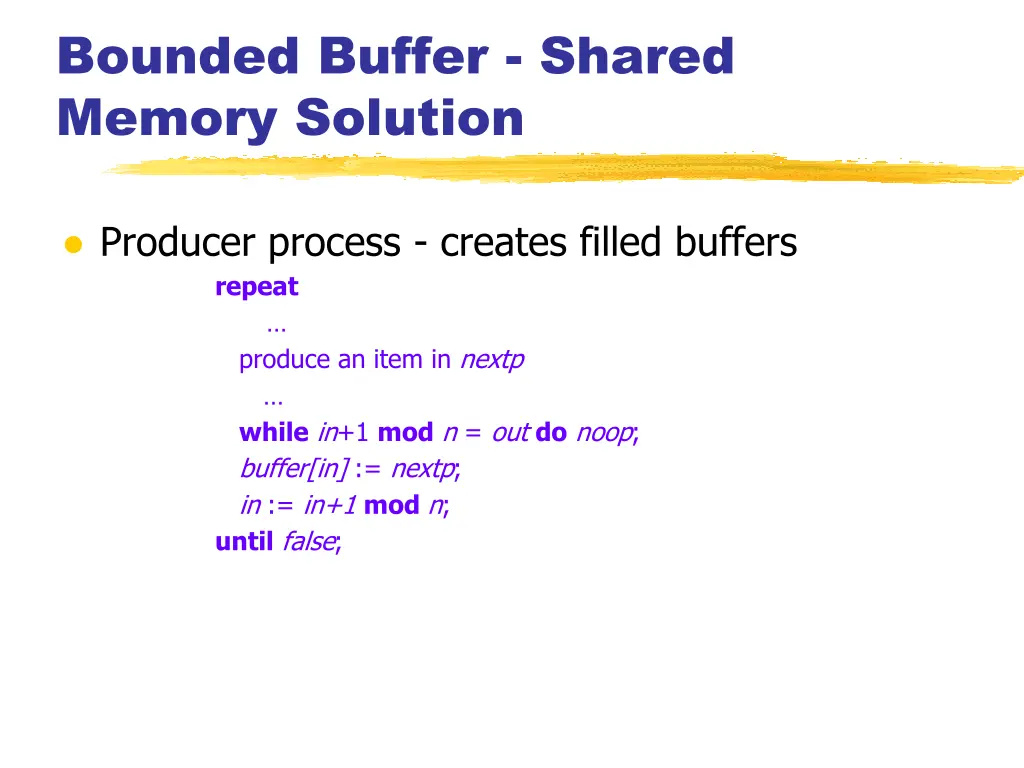 bounded buffer shared memory solution 1