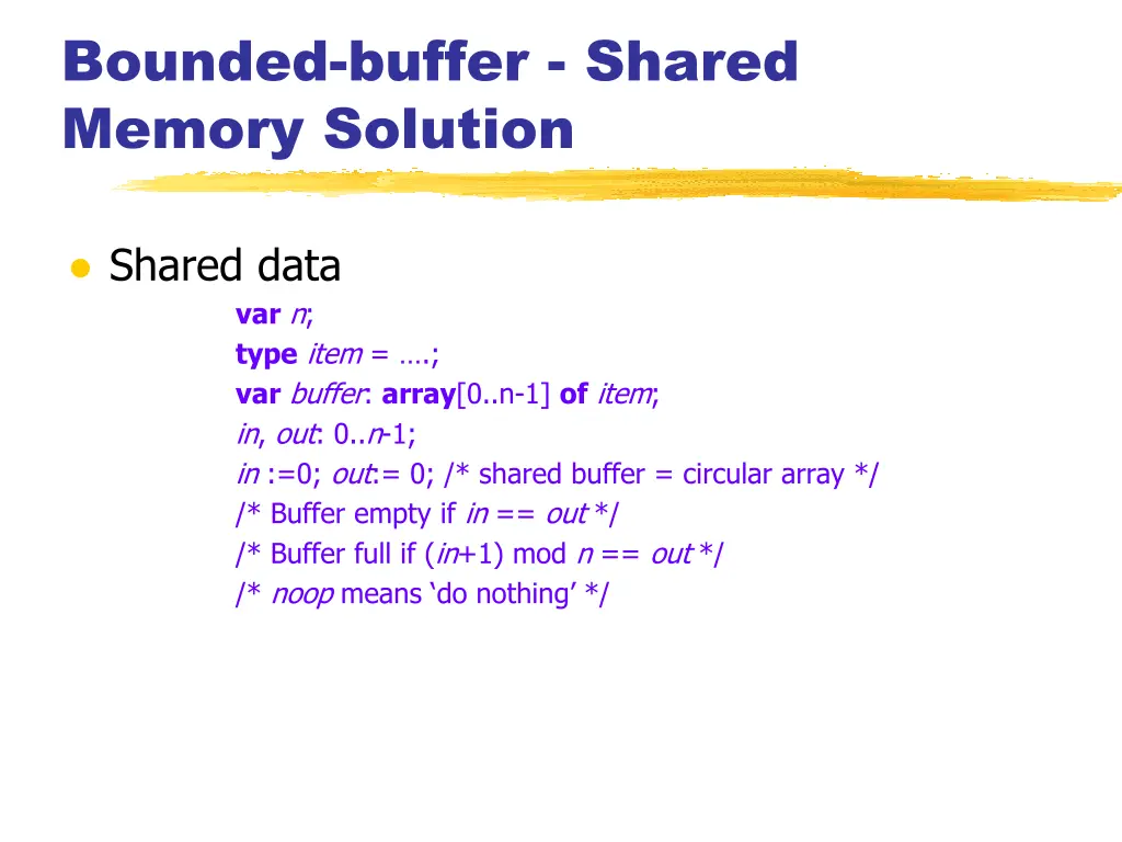 bounded buffer shared memory solution