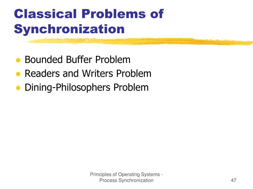 classical problems of synchronization