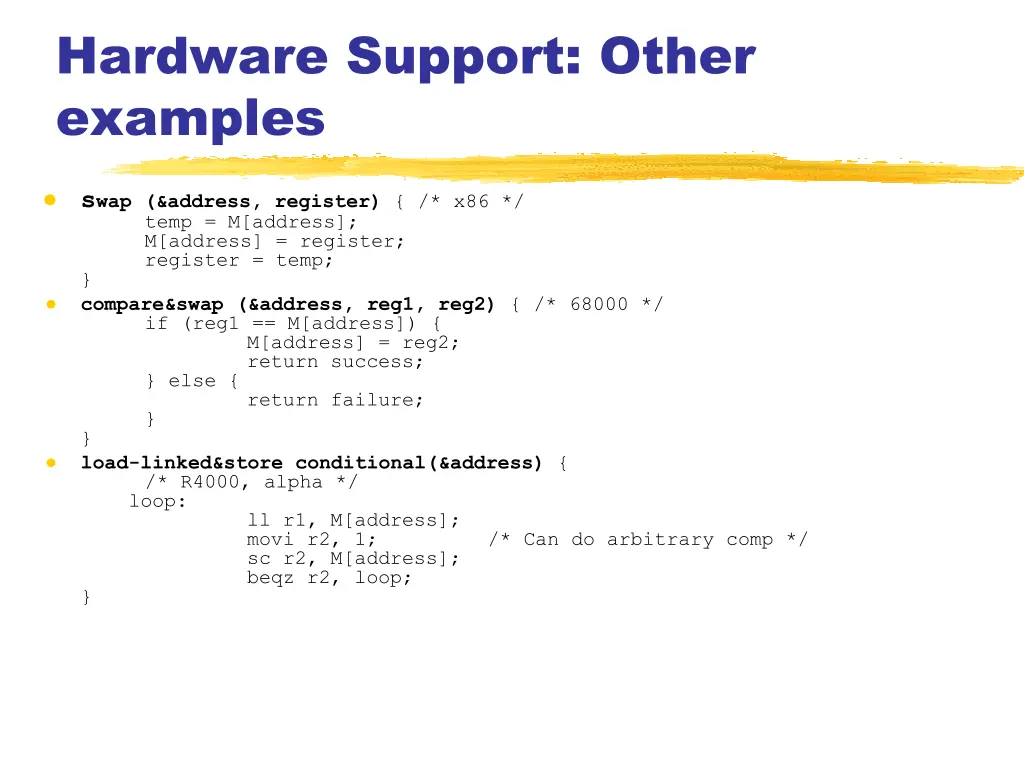 hardware support other examples