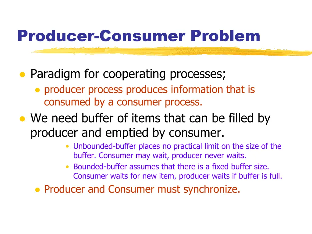 producer consumer problem