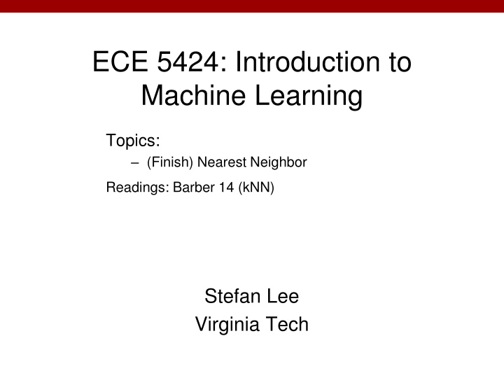 ece 5424 introduction to machine learning