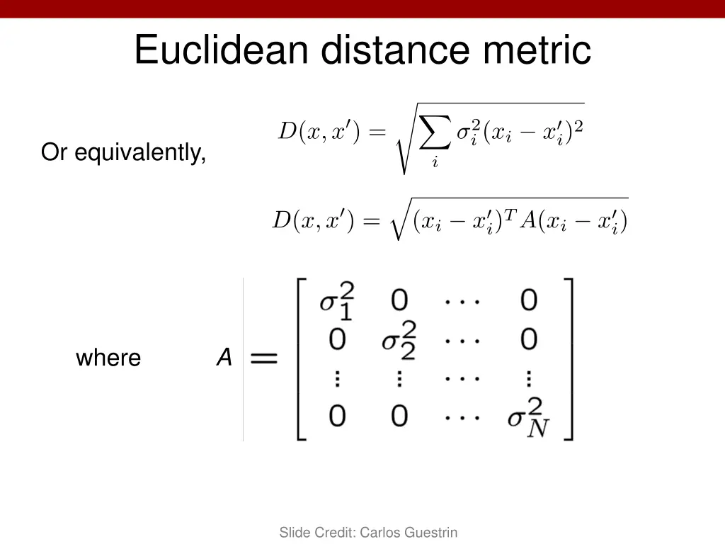 euclidean distance metric