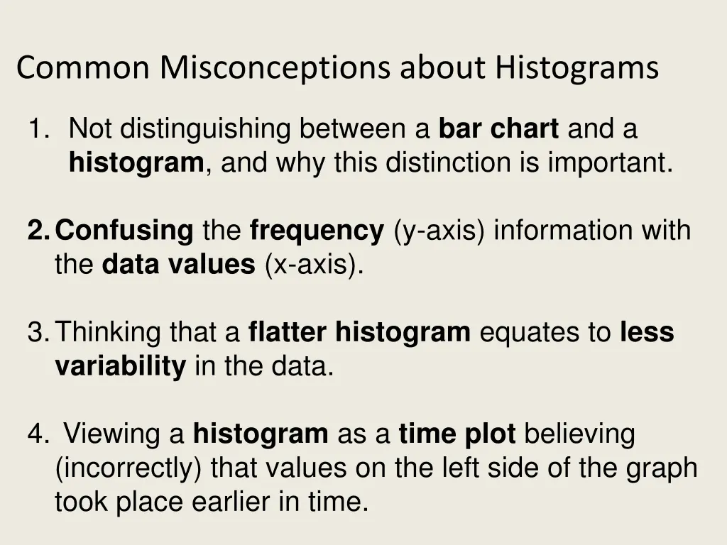 common misconceptions about histograms