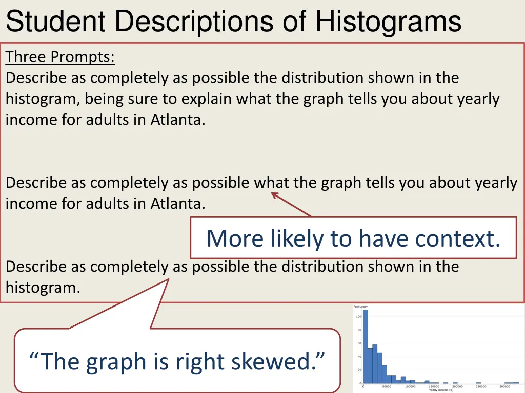 student descriptions of histograms 3