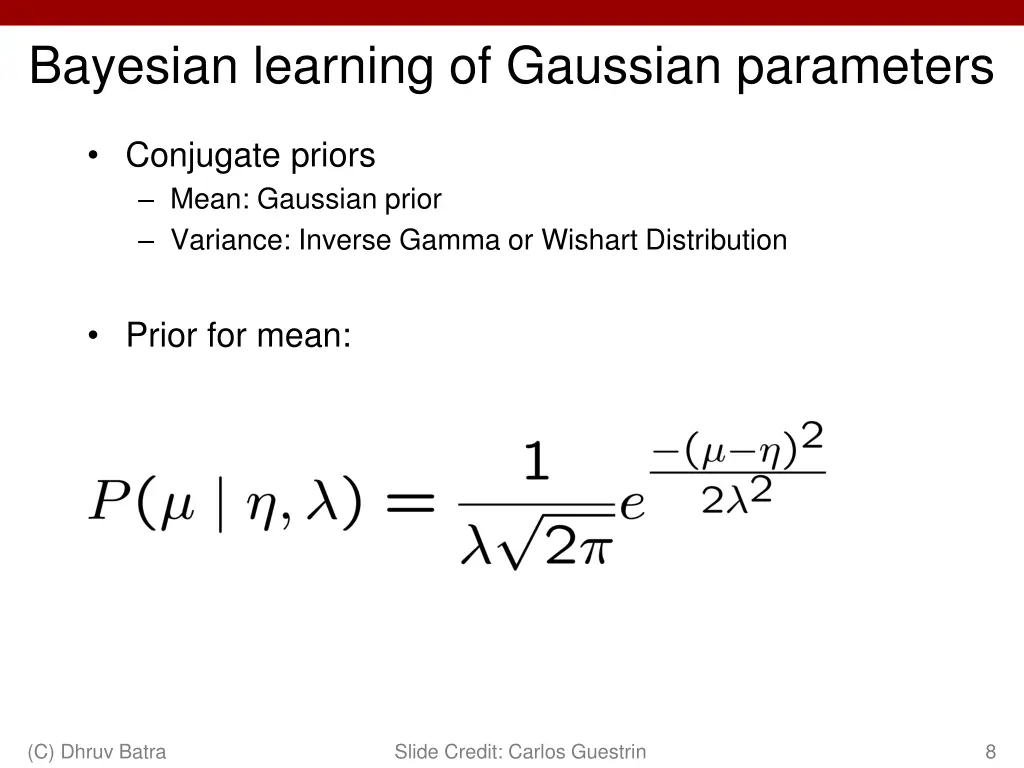 bayesian learning of gaussian parameters