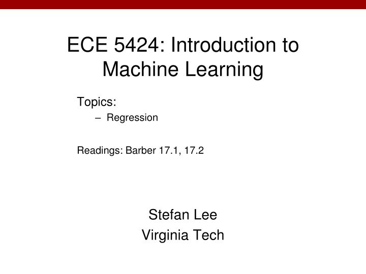 ece 5424 introduction to machine learning