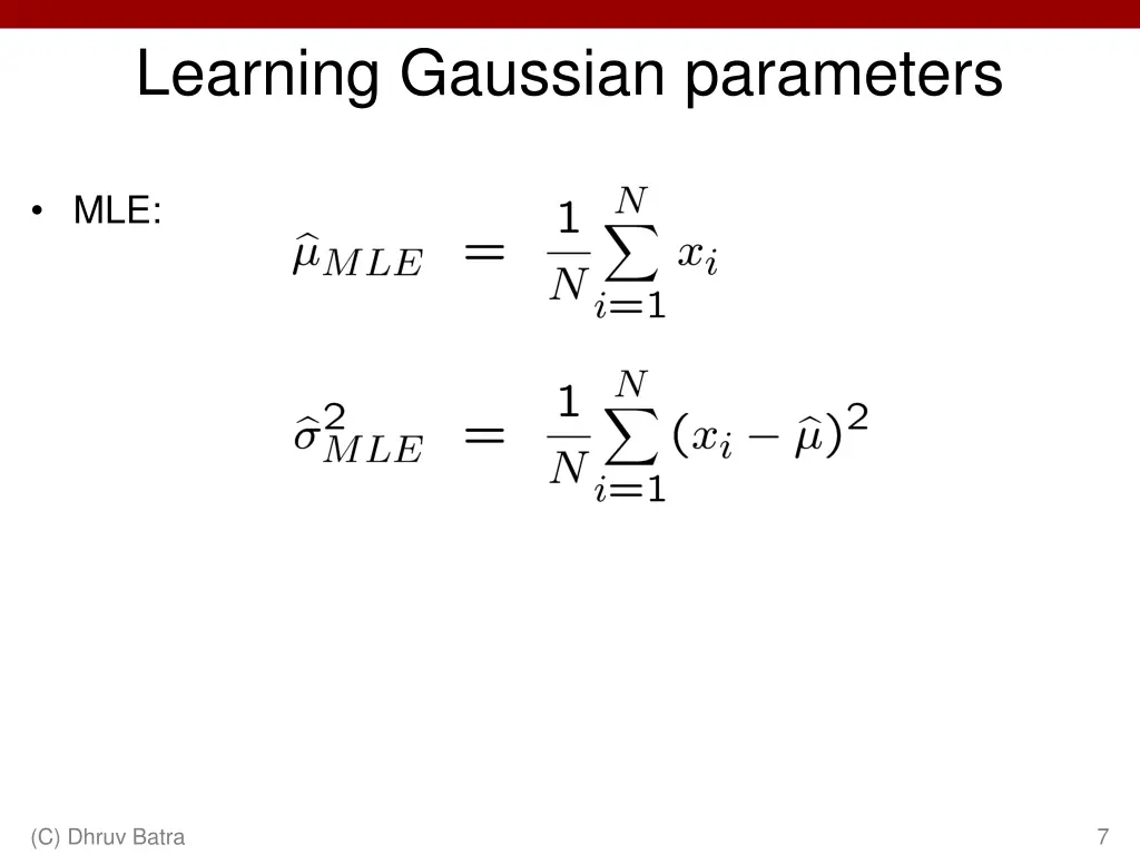 learning gaussian parameters