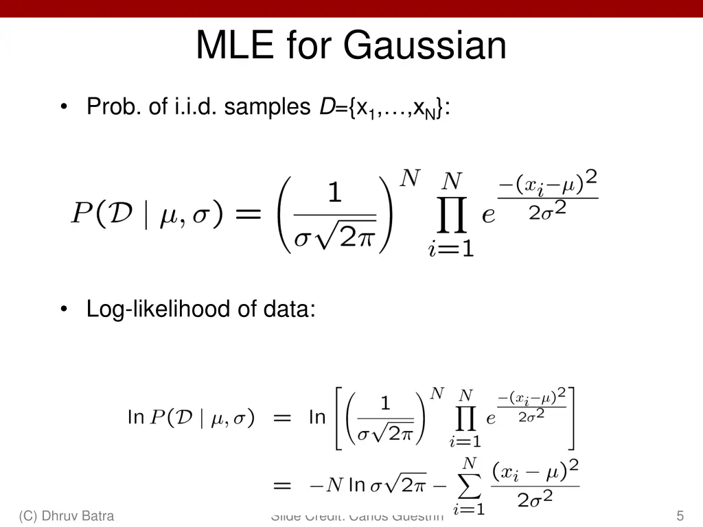 mle for gaussian