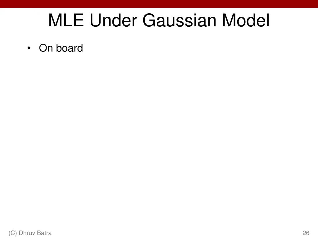 mle under gaussian model