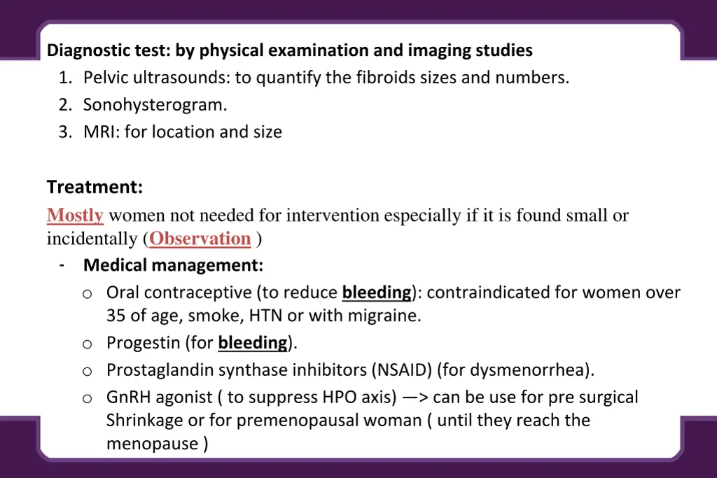 diagnostic test by physical examination