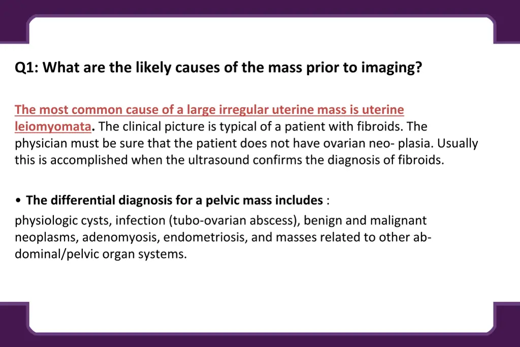 q1 what are the likely causes of the mass prior