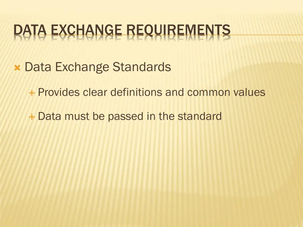 data exchange requirements