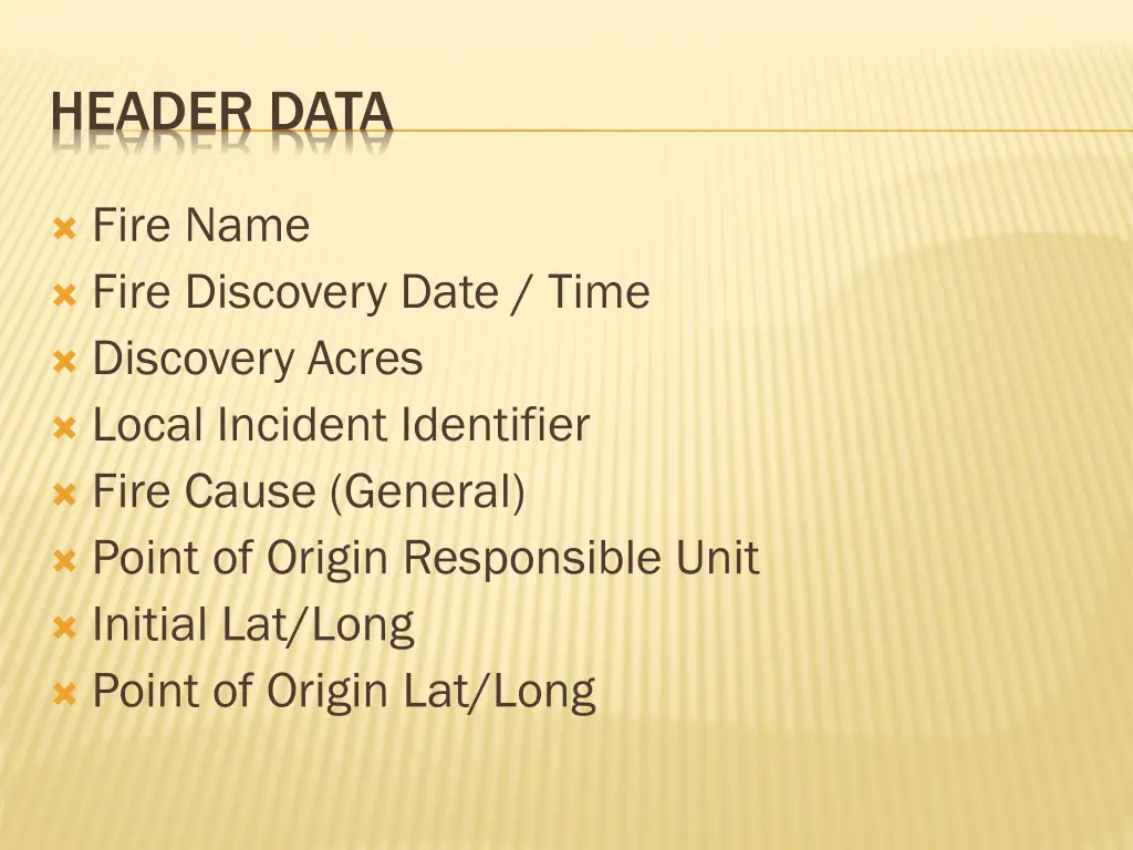 header data