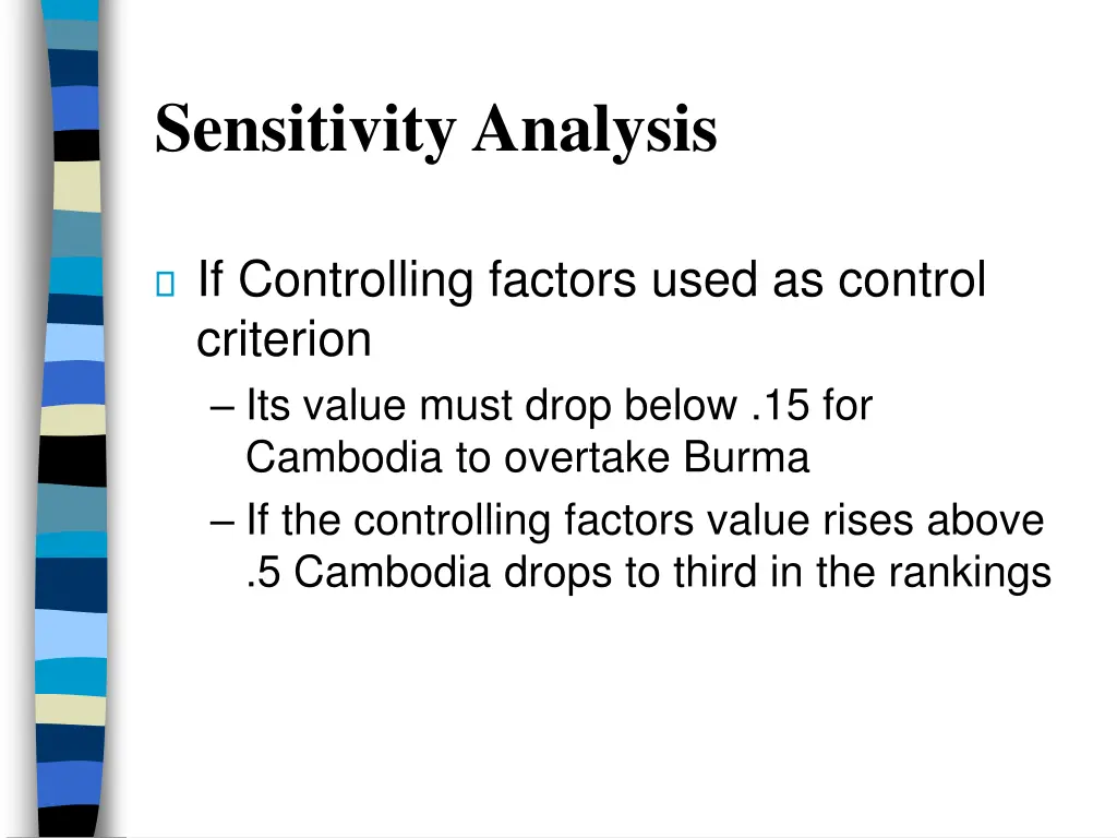 sensitivity analysis
