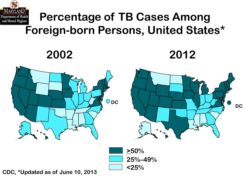 percentage of tb cases among foreign born persons