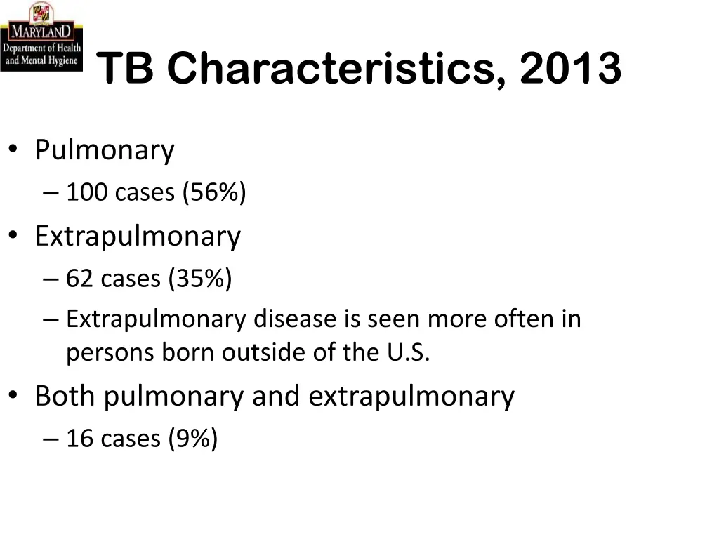 tb characteristics 2013