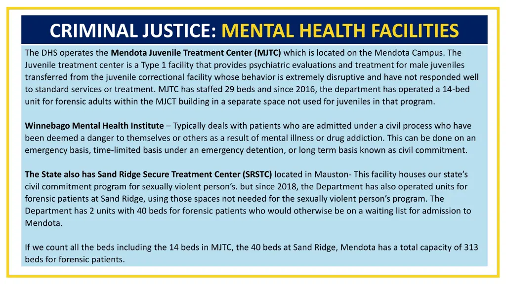 criminal justice mental health facilities 1