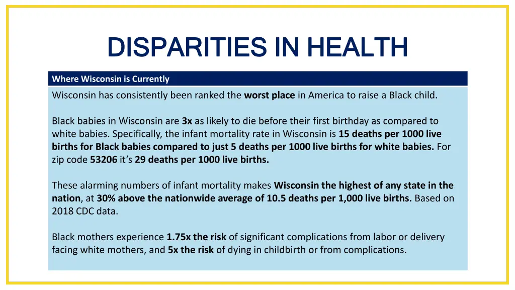 disparities in health disparities in health