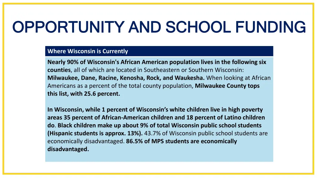 opportunity and school funding opportunity