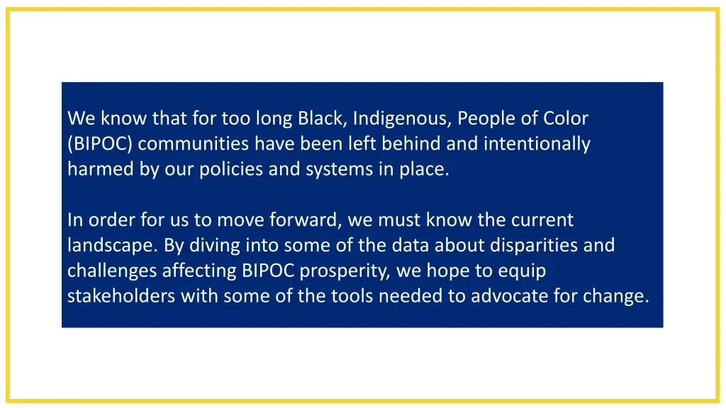 we know that for too long black indigenous people