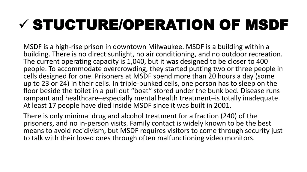 stucture operation of msdf stucture operation