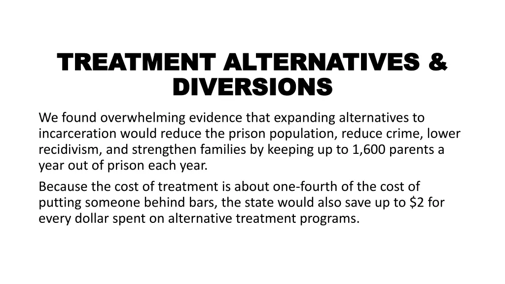 treatment alternatives treatment alternatives