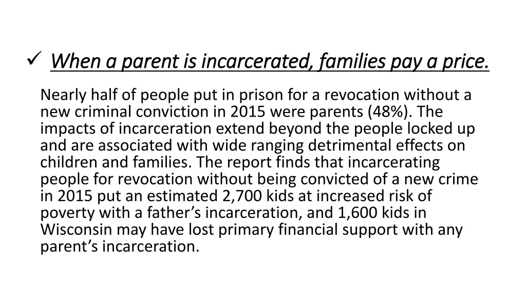 when a parent is incarcerated families