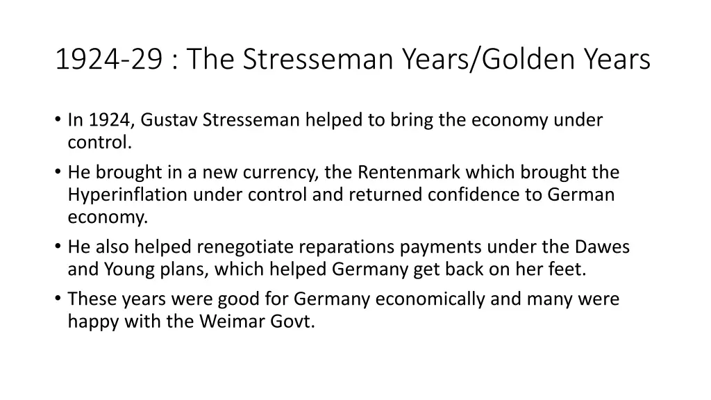 1924 29 the stresseman years golden years
