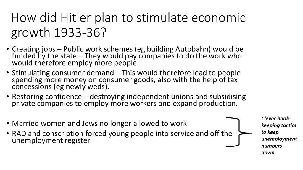 how did hitler plan to stimulate economic growth 1