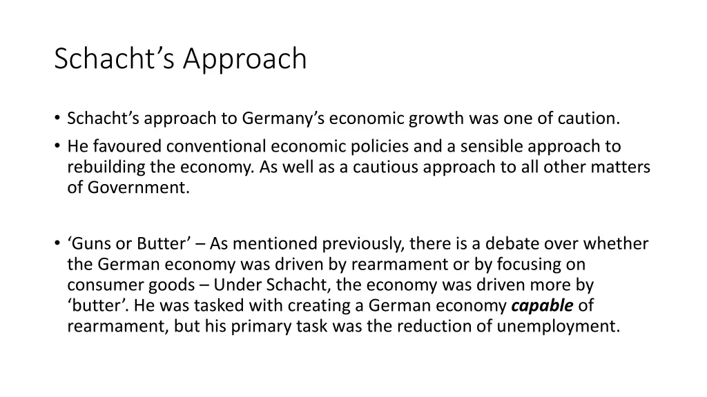 schacht s approach