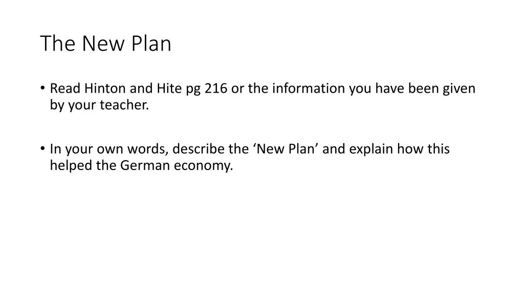 the new plan