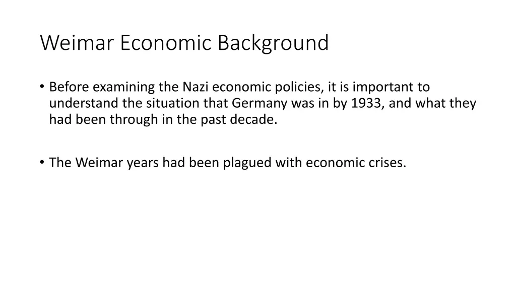 weimar economic background