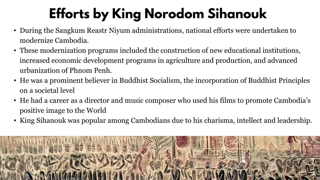 efforts by king norodom sihanouk
