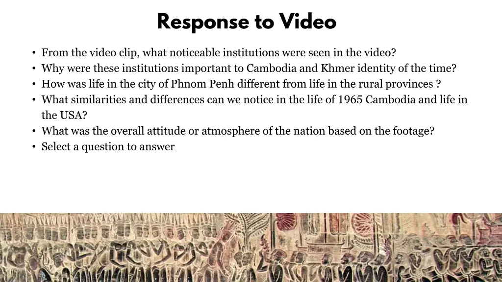 response to video