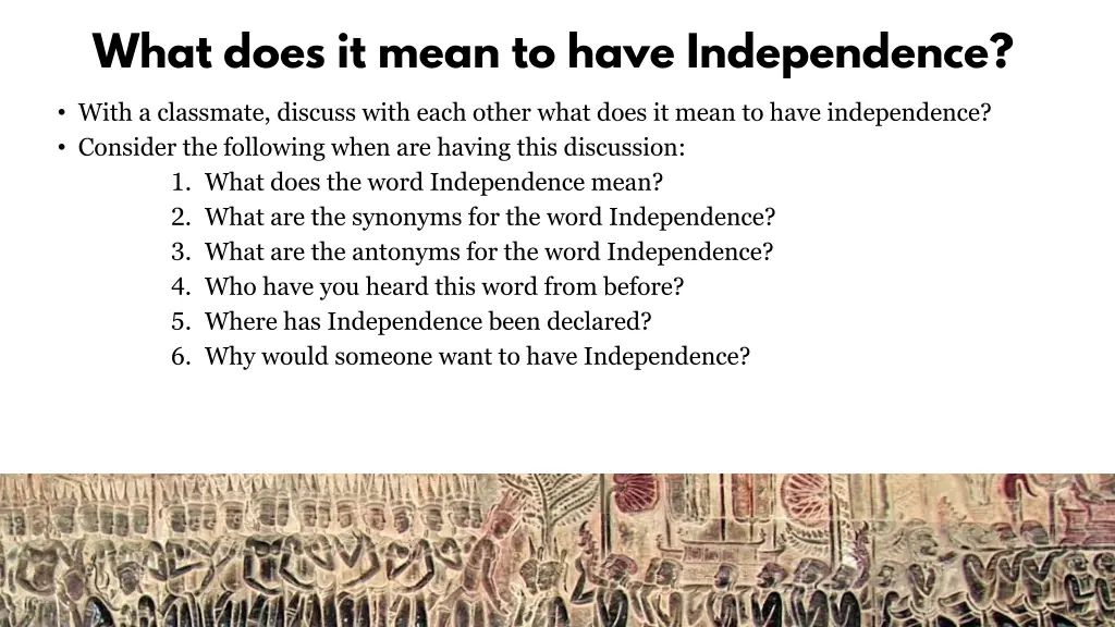 what does it mean to have independence