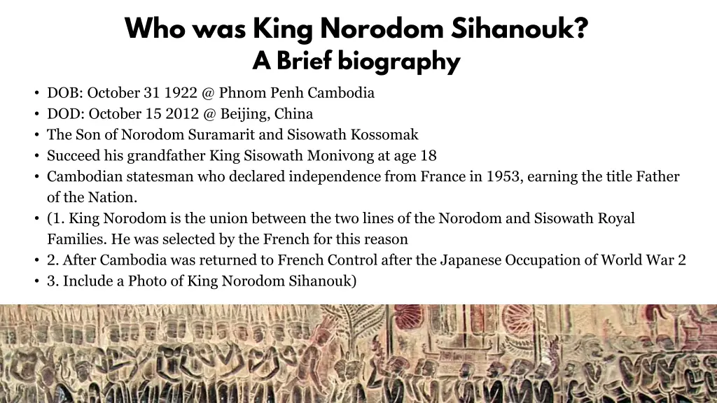 who was king norodom sihanouk a brief biography