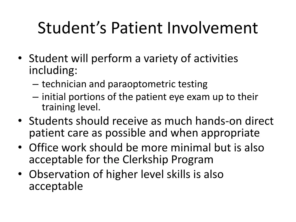 student s patient involvement