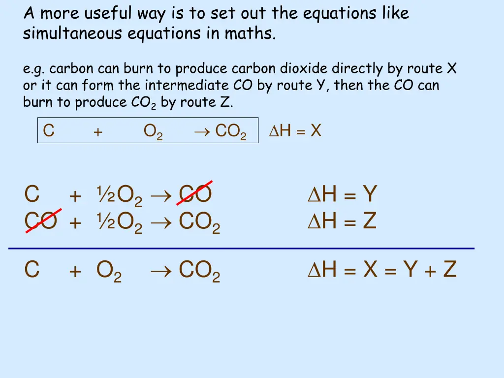 a more useful way is to set out the equations