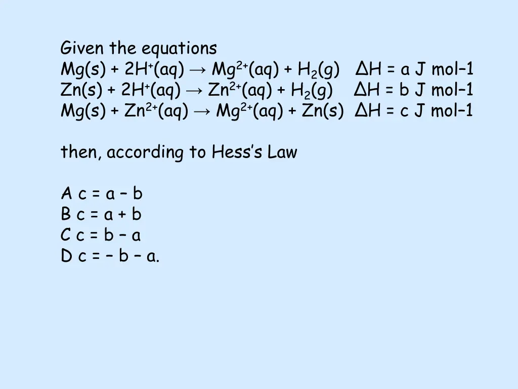 given the equations