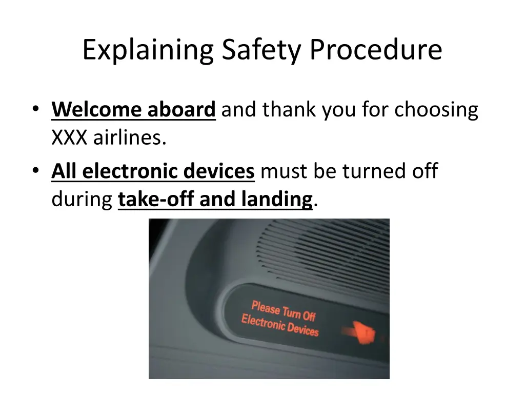 explaining safety procedure