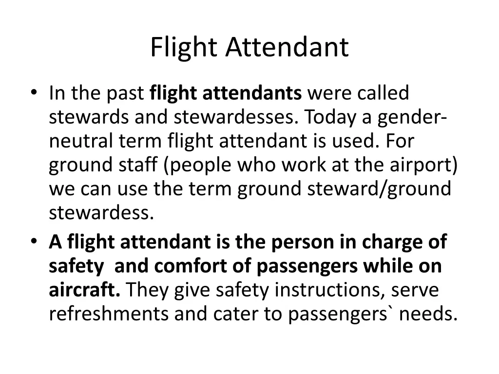 flight attendant