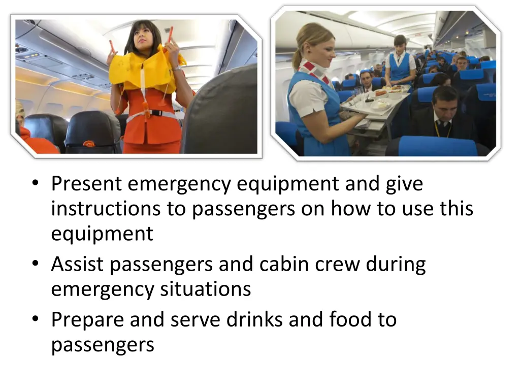 present emergency equipment and give instructions