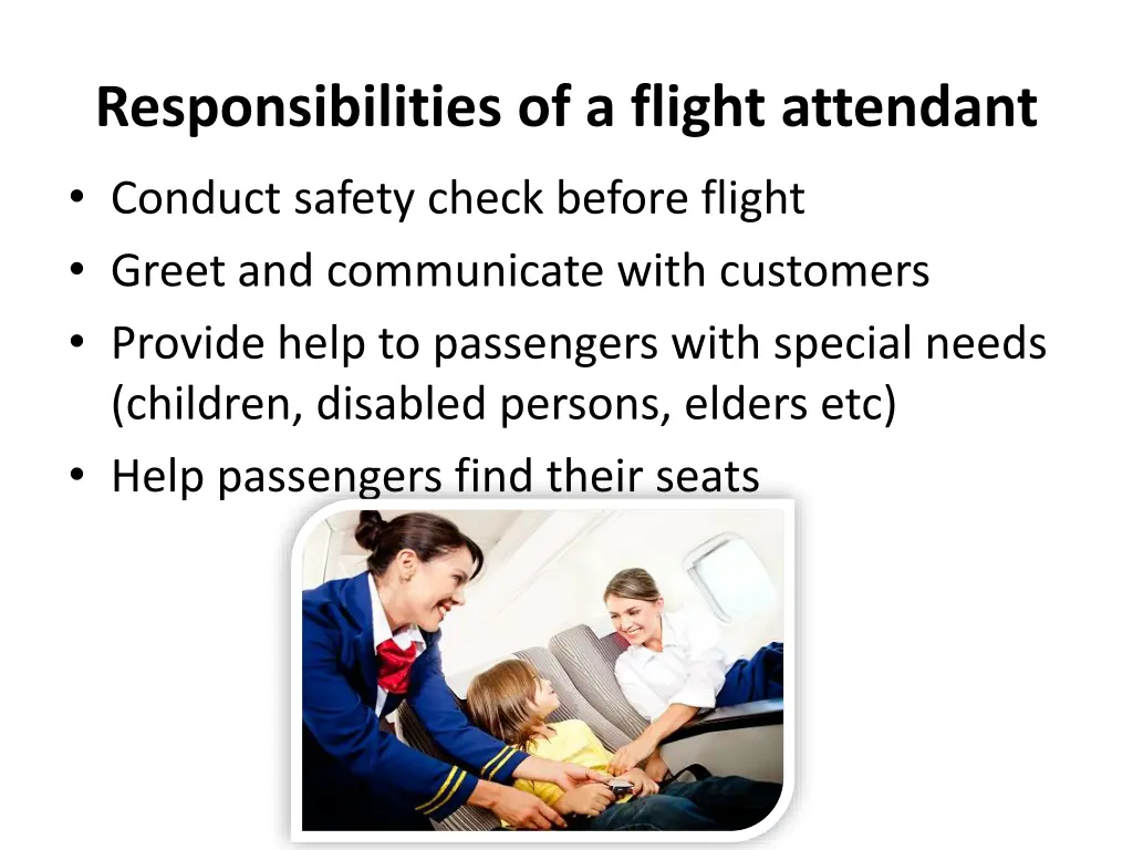 responsibilities of a flight attendant