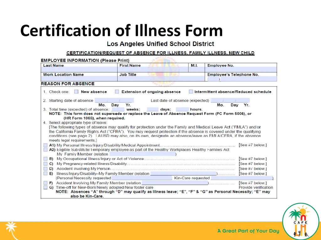 certification of illness form