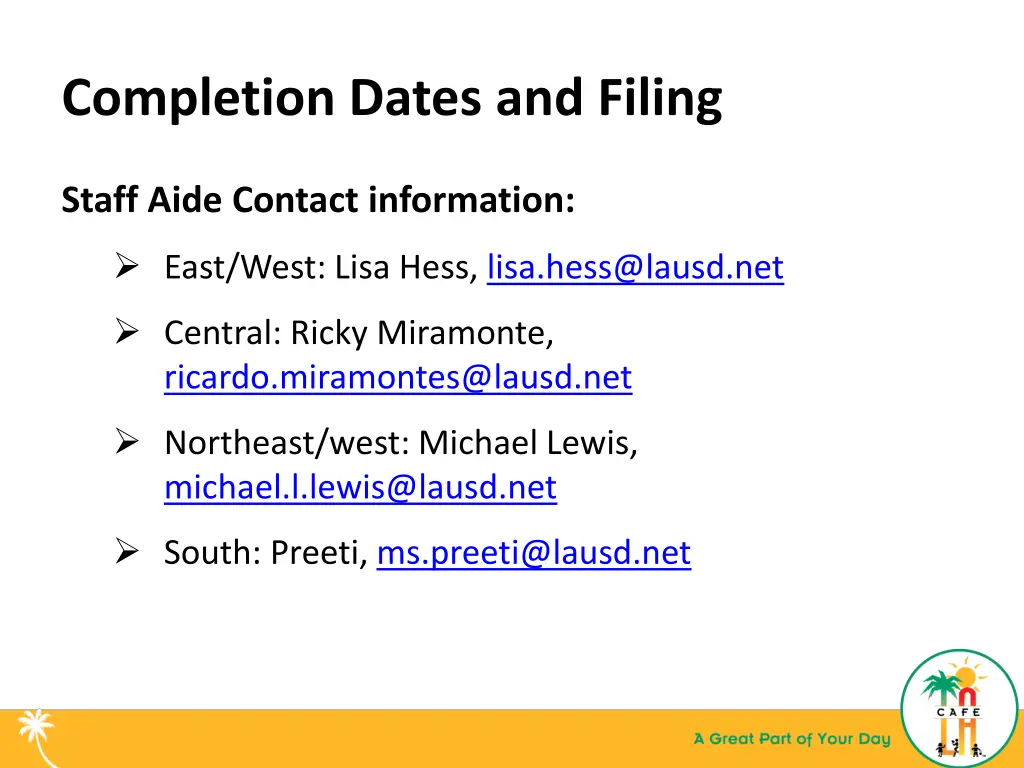completion dates and filing 1