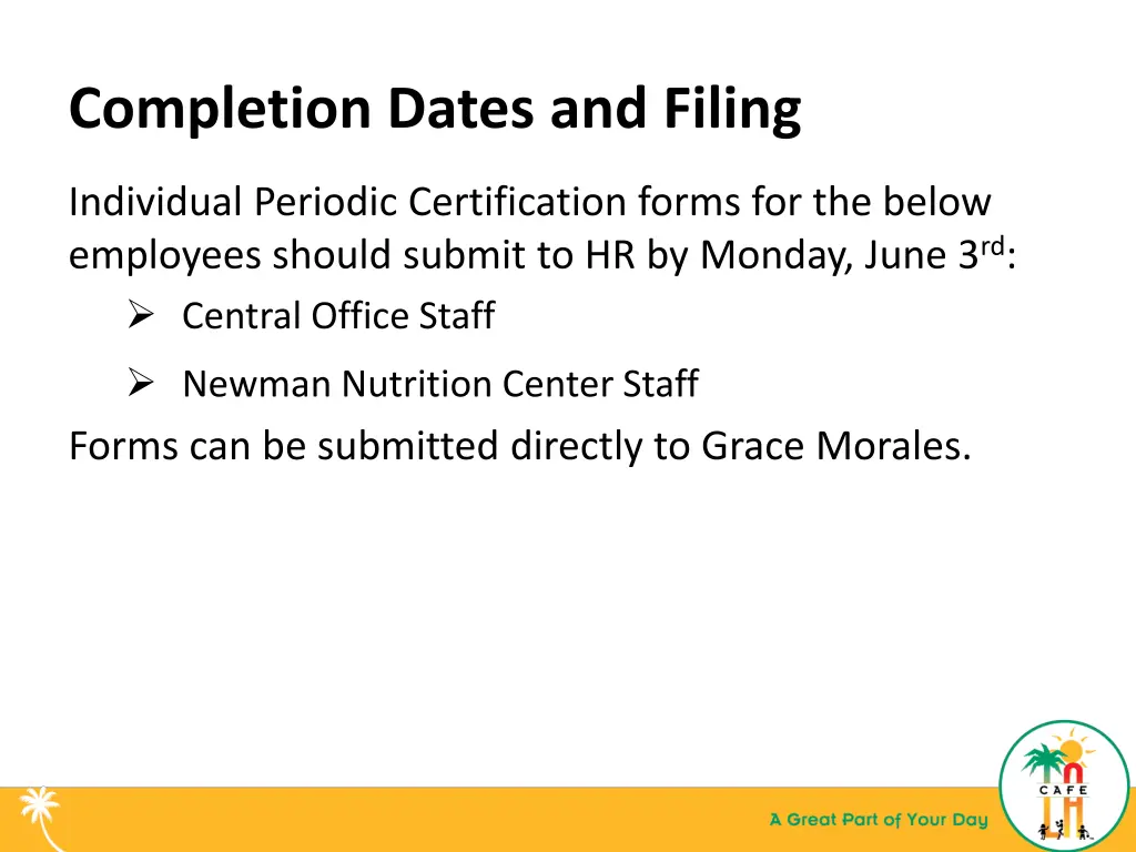 completion dates and filing 2